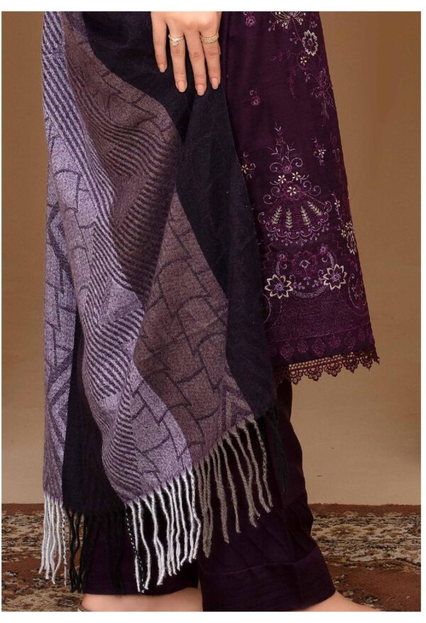 Peach Slub with Wool Shawl-Purple ind - Image 3